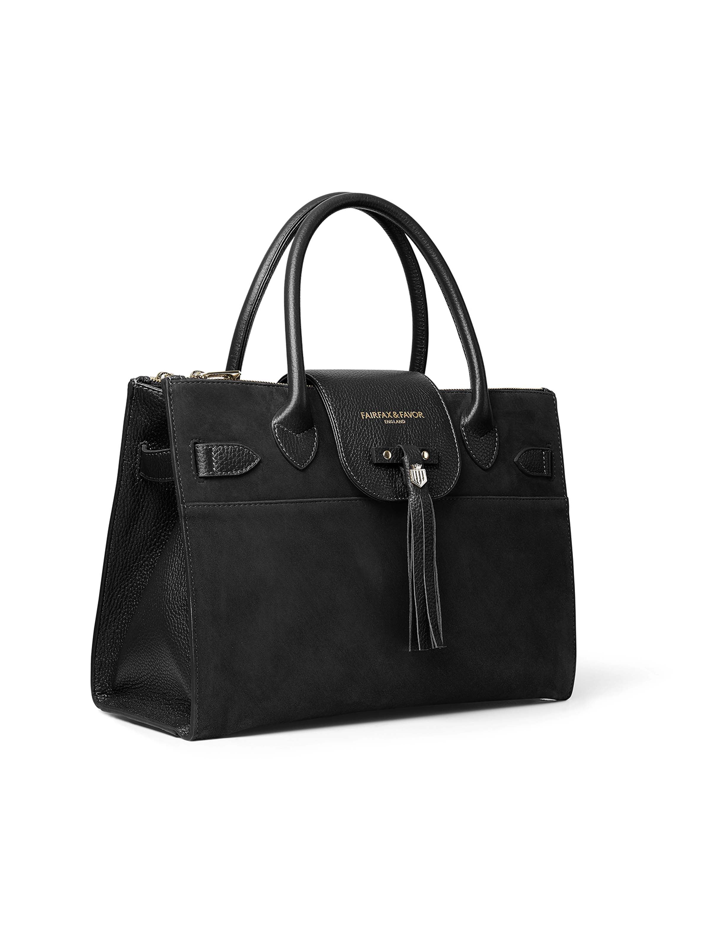 The Windsor Work Bag - Black Suede