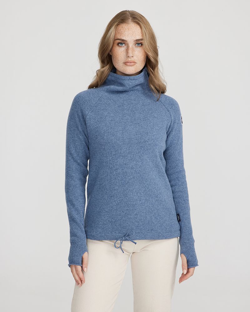 Martina Knitted Windproof Sweater - Fade Blue