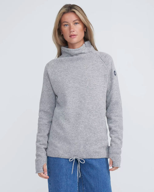 Martina Knitted Windproof Sweater - Grey Mel.