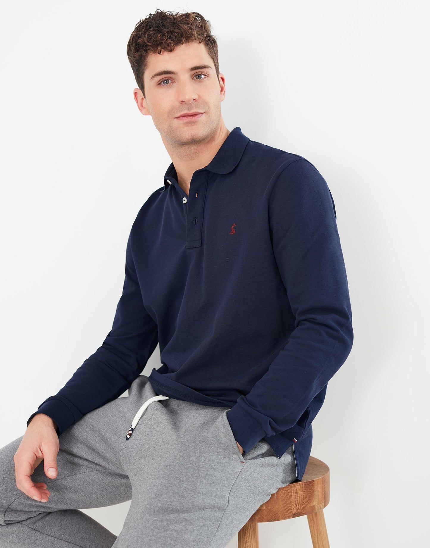 Woodwell Long Sleeve Polo - French Navy