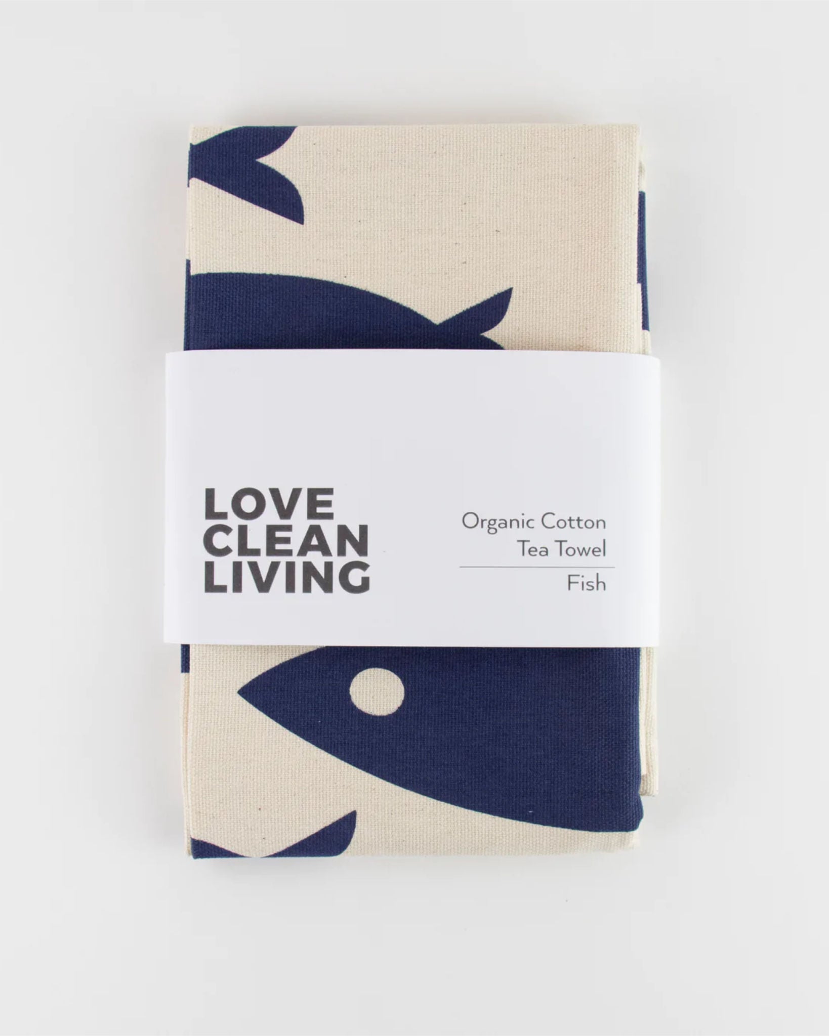 Fish Tea Towel - Navy