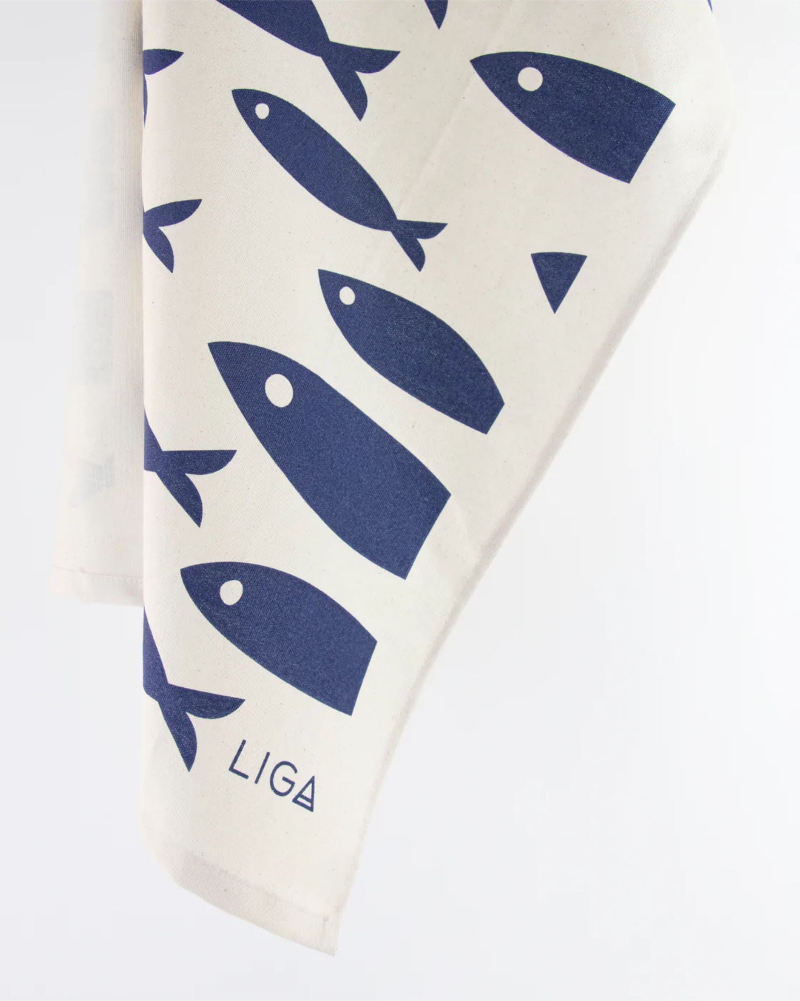 Fish Tea Towel - Navy