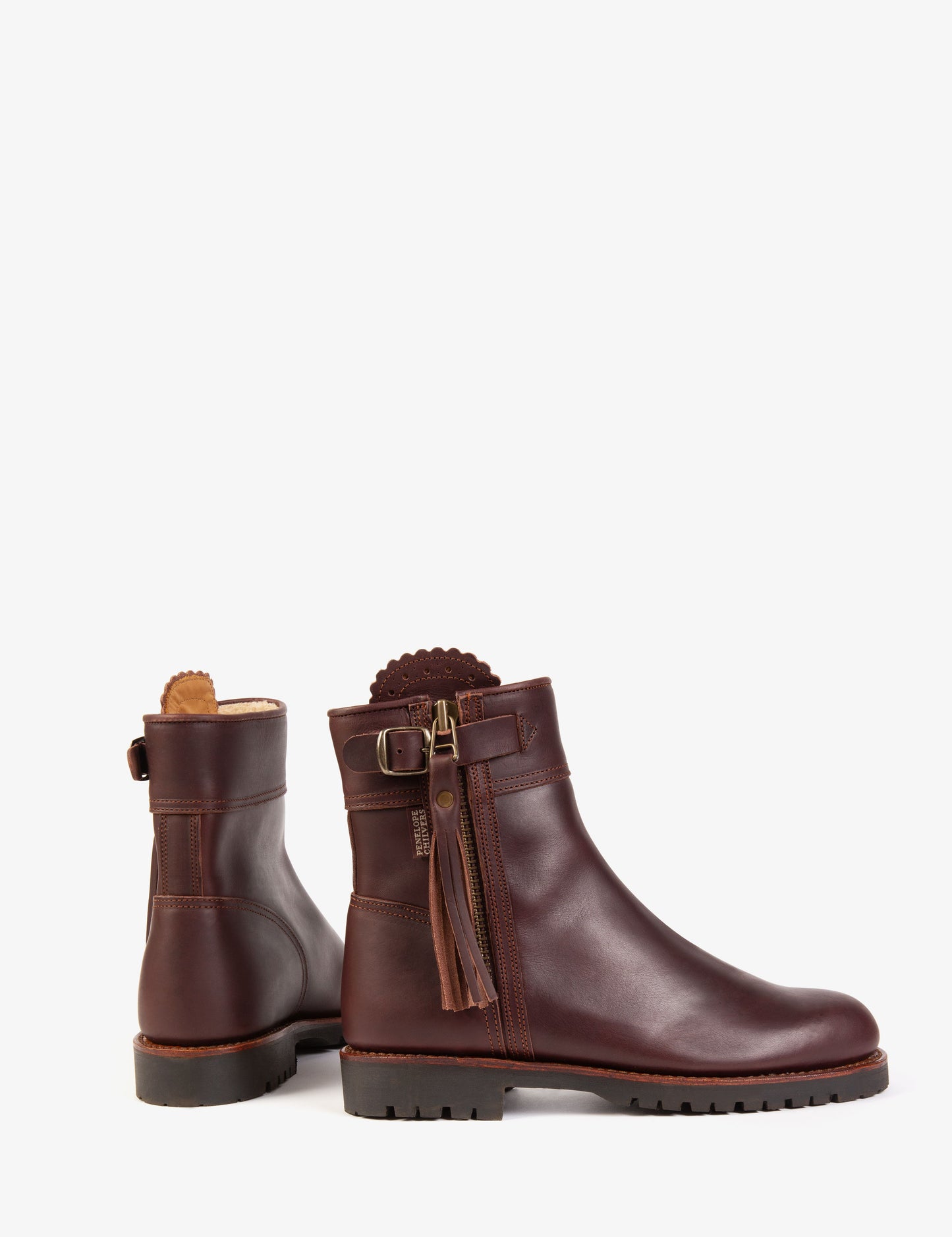 Cropped Lined Tassel Boot - Conker