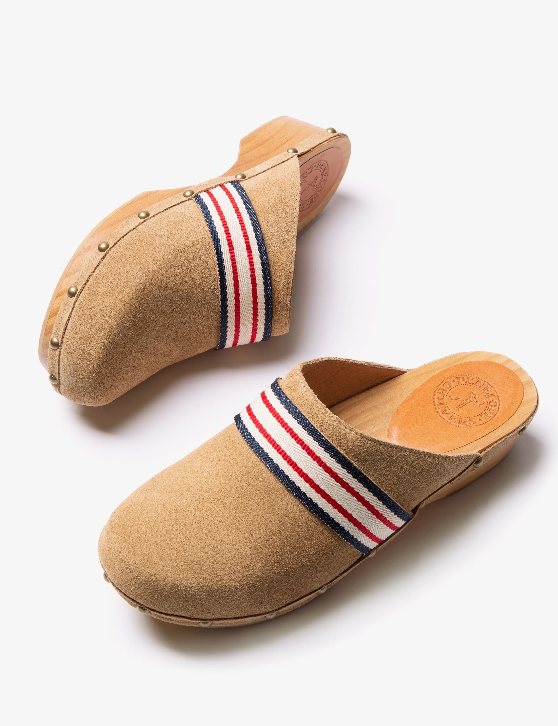 Low Suede Clog Camel