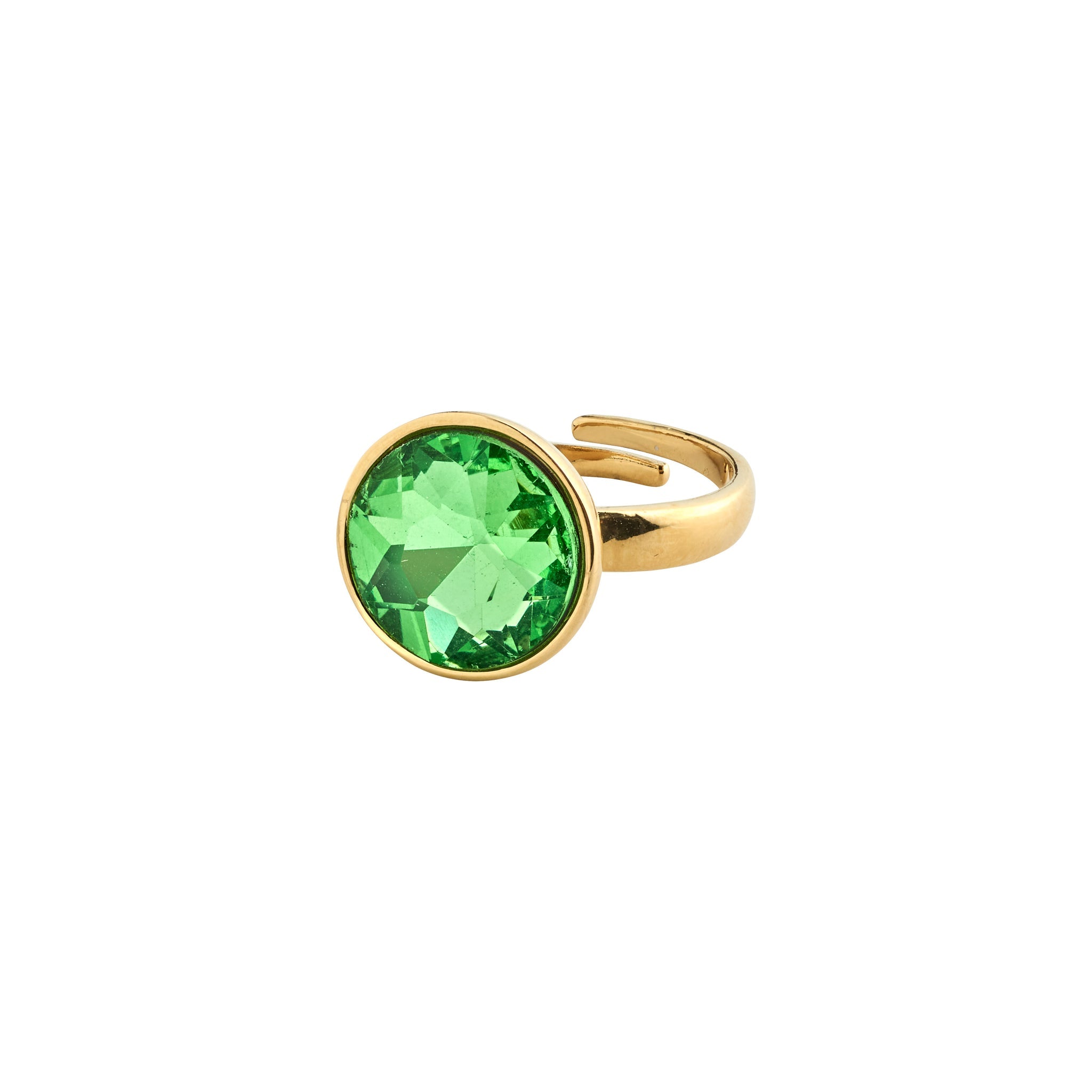 CALLIE Recycled Crystal Ring - Green - Gold Plated