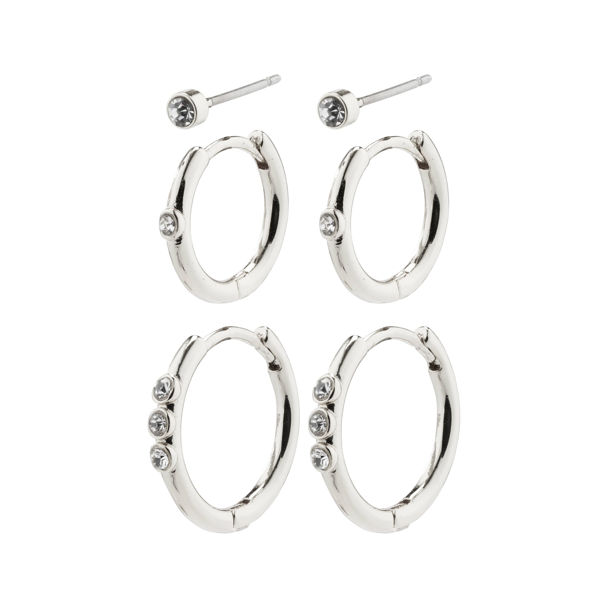 Ecstatic 3-in-1 Earring Set - Silver Plated