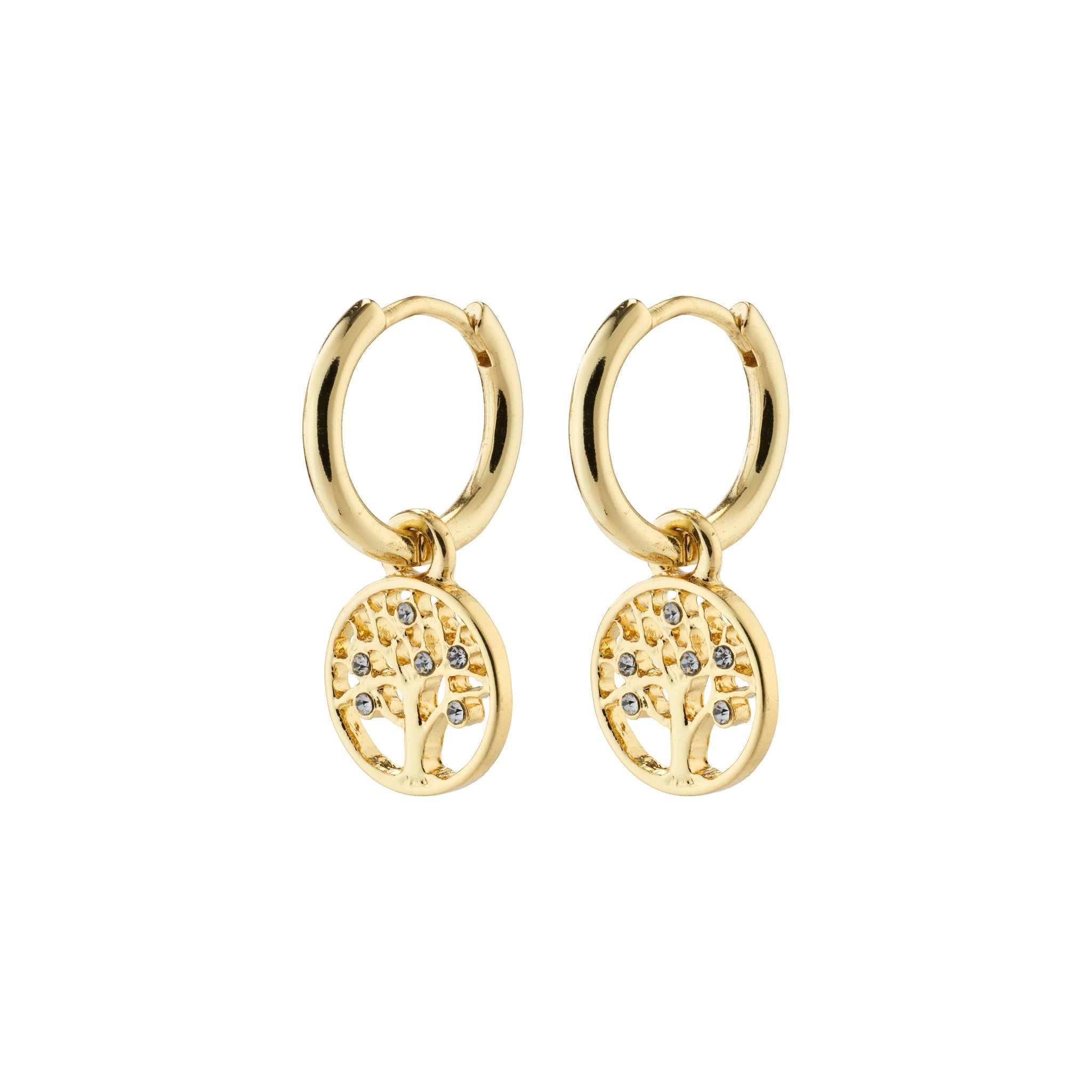 IBEN Recycled Tree of Life Hoop Earrings - Gold Plated