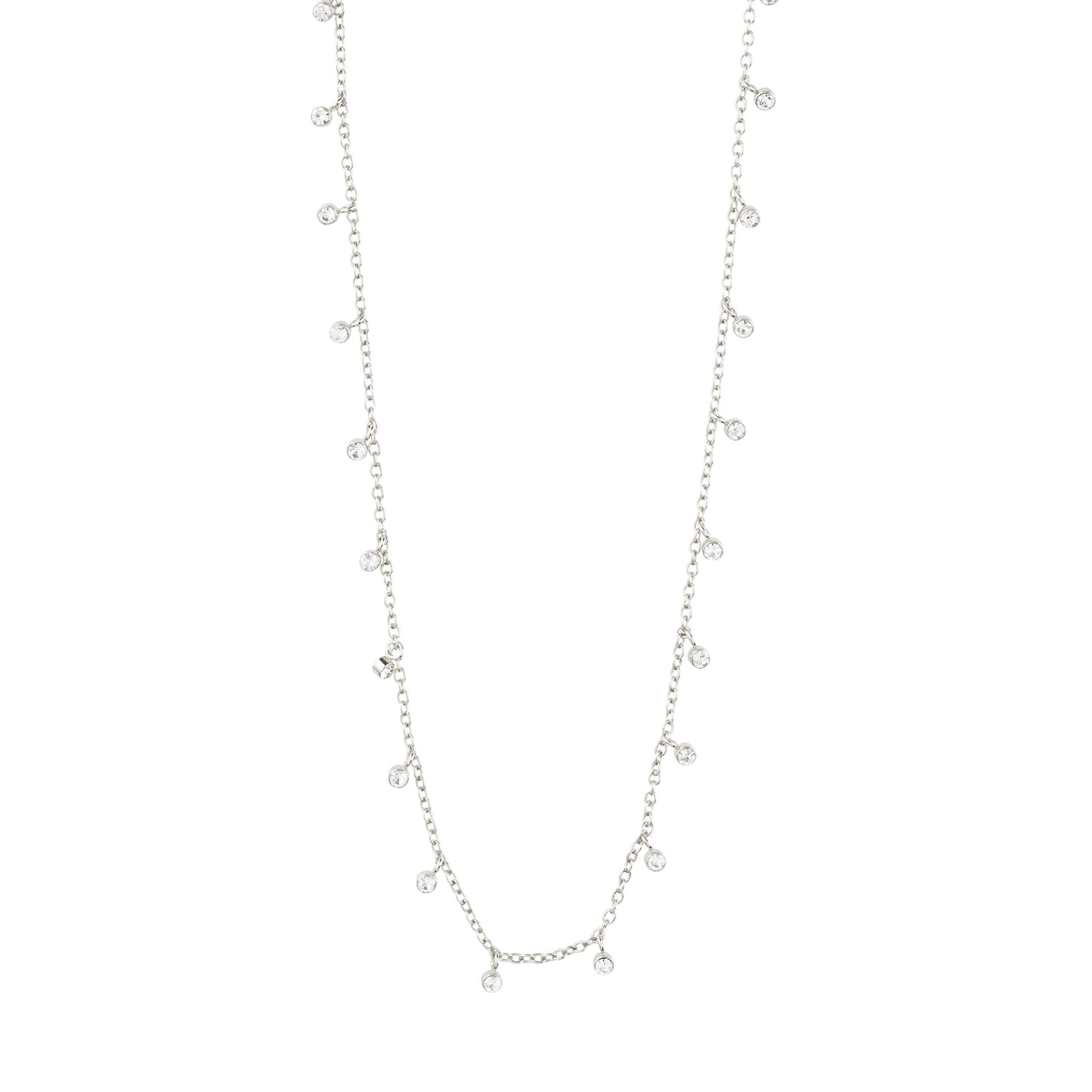 MAJA Crystal Multi Drops Necklace - Silver Plated