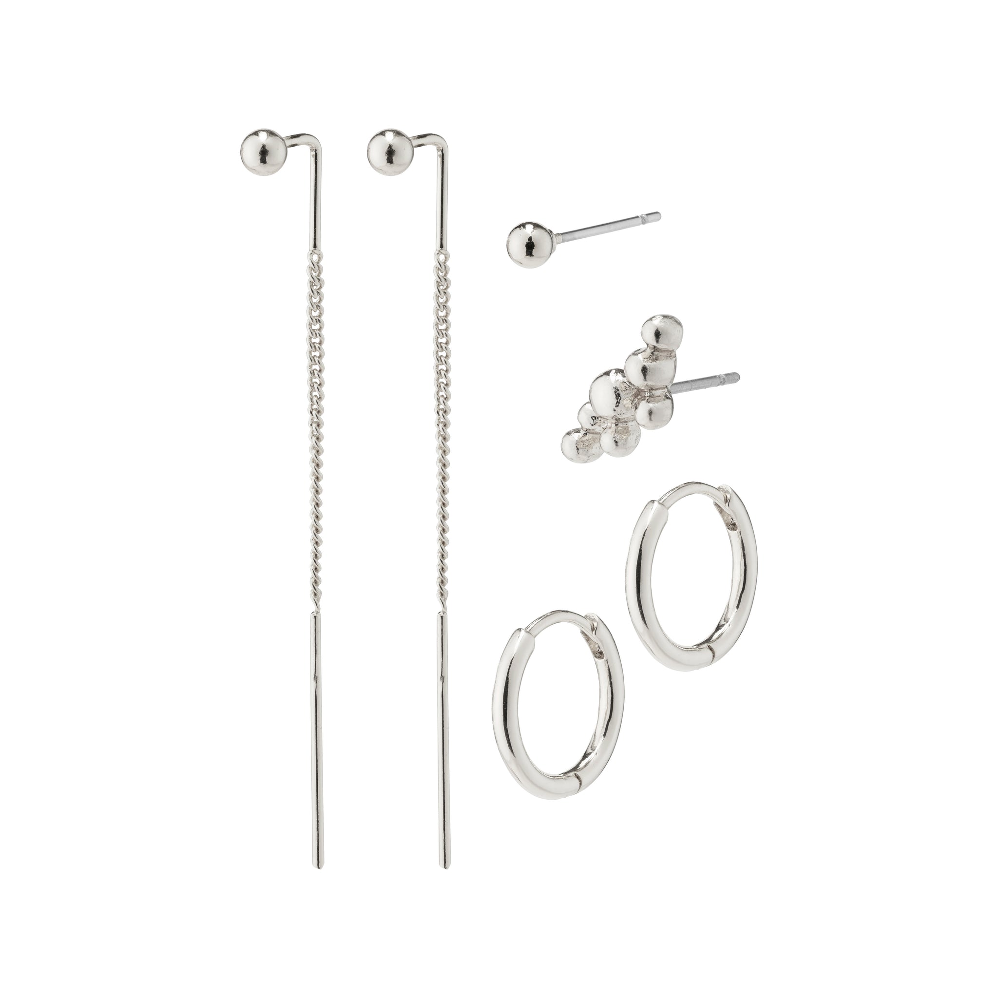 Siv Earrings 4-in-1 - Silver Plated