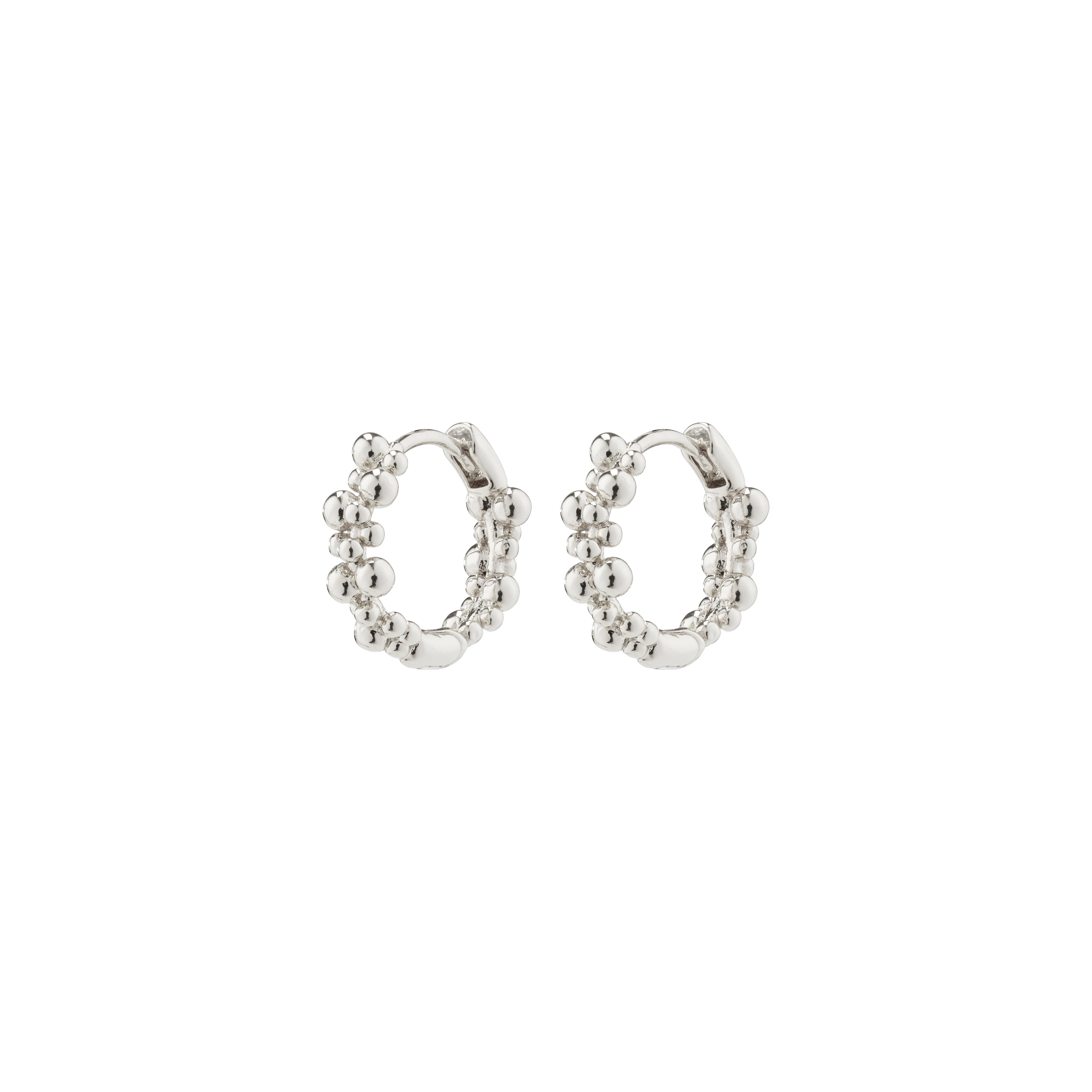 Solidarity Recycled Small Bubbles Hoop Earrings - Silver Plated