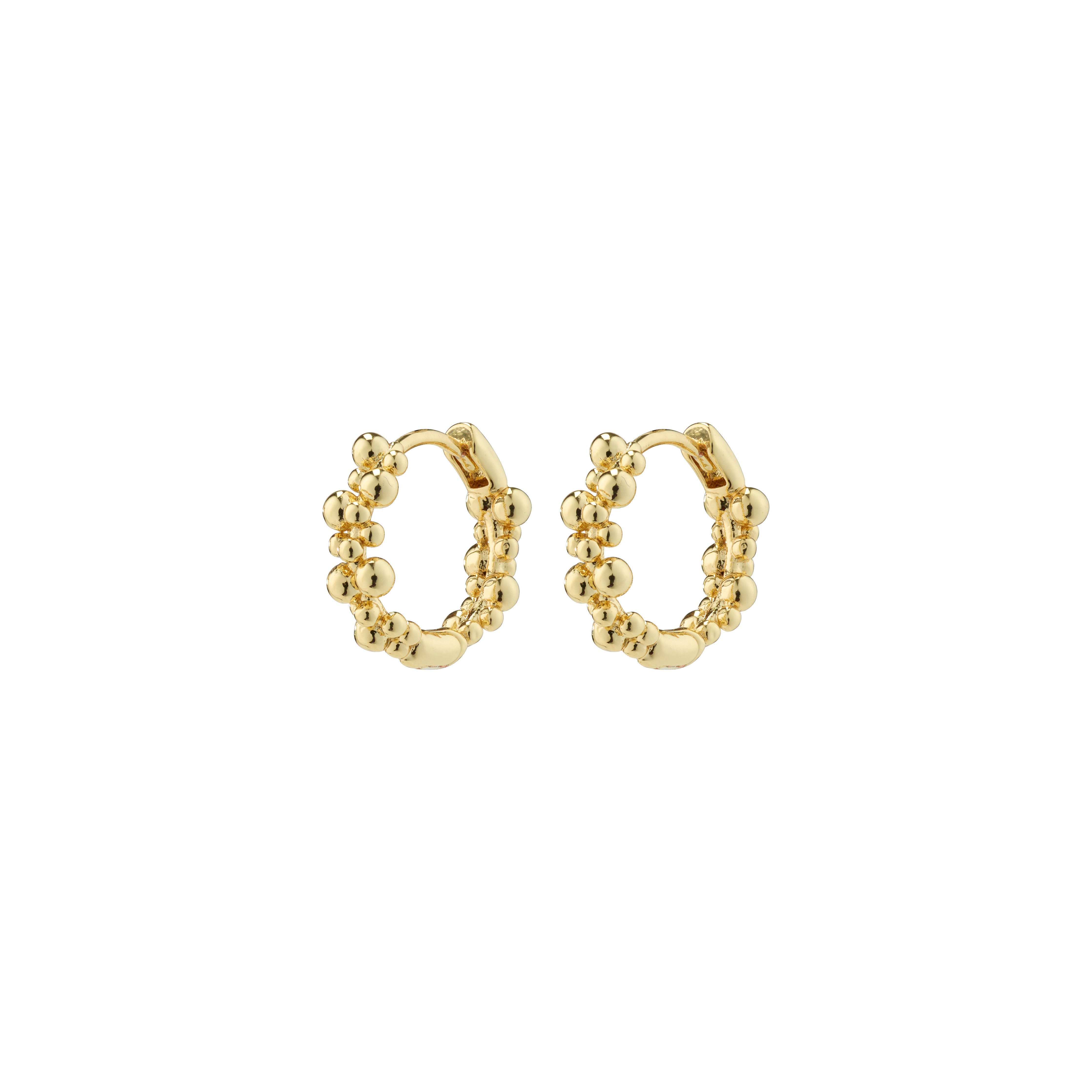 Solidarity Recycled Small Bubbles Hoop Earrings - Gold Plated