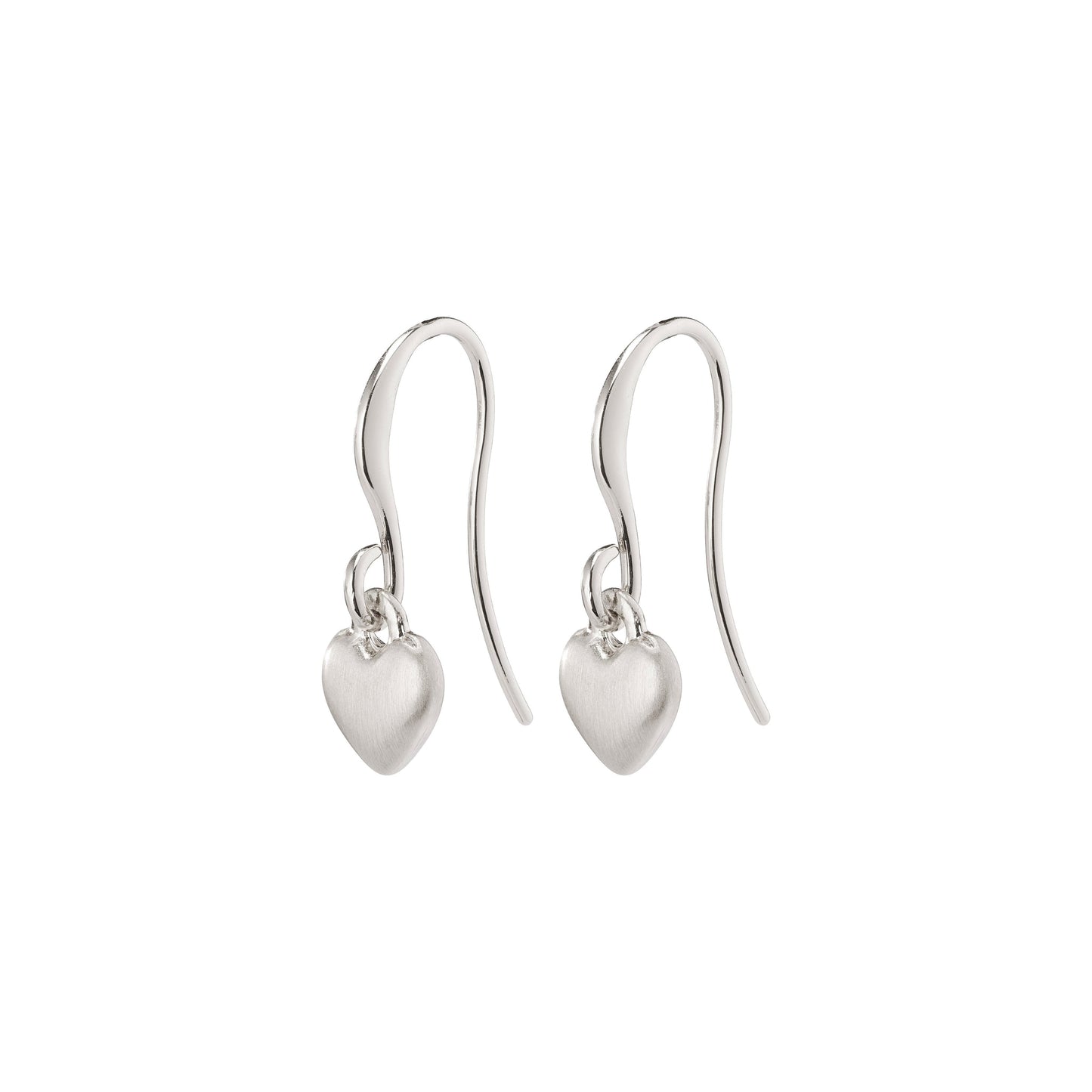 SOPHIA Heart Pendant Earrings - Silver Plated