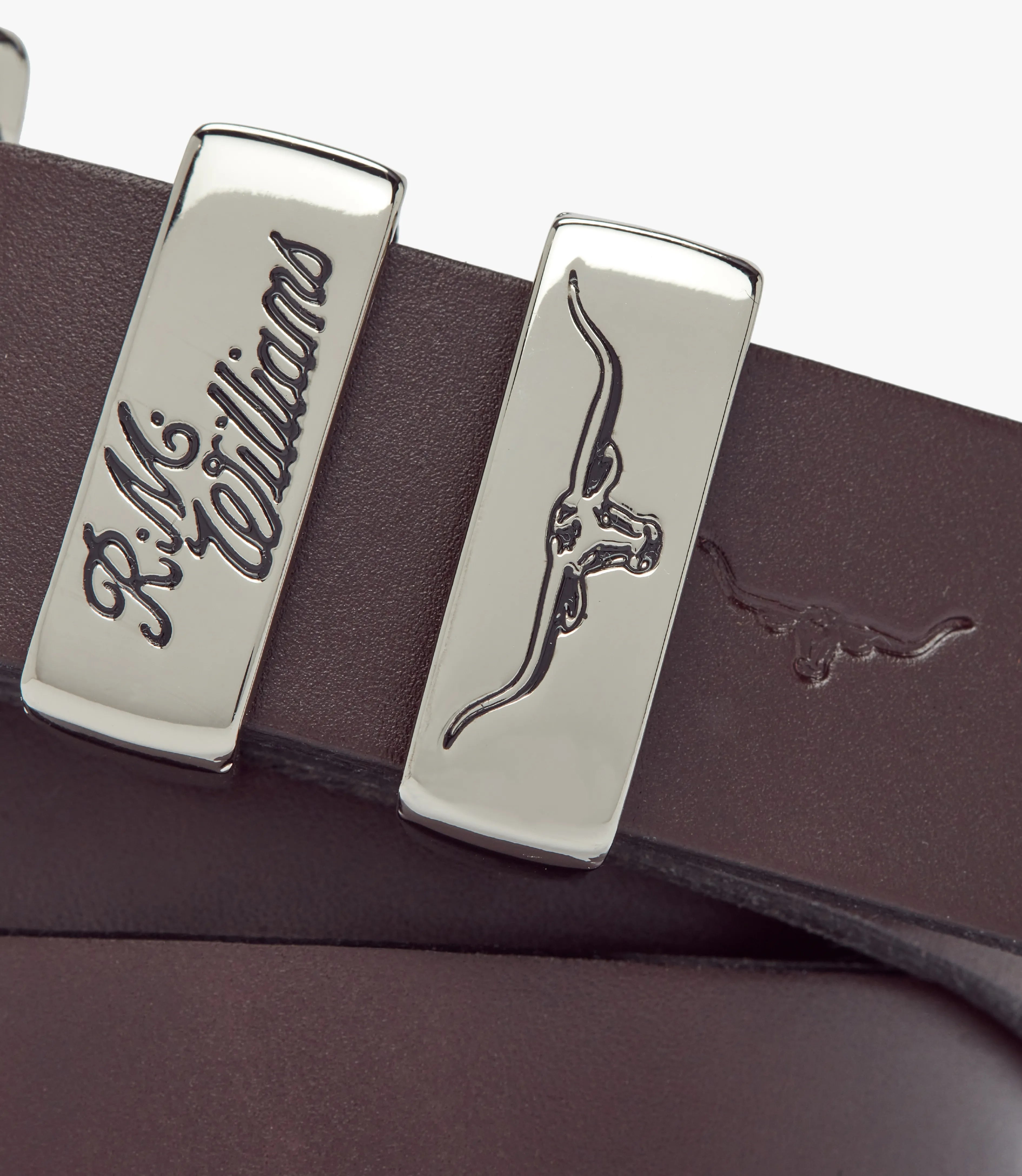 3 Piece Solid Hide Belt Dark Tan