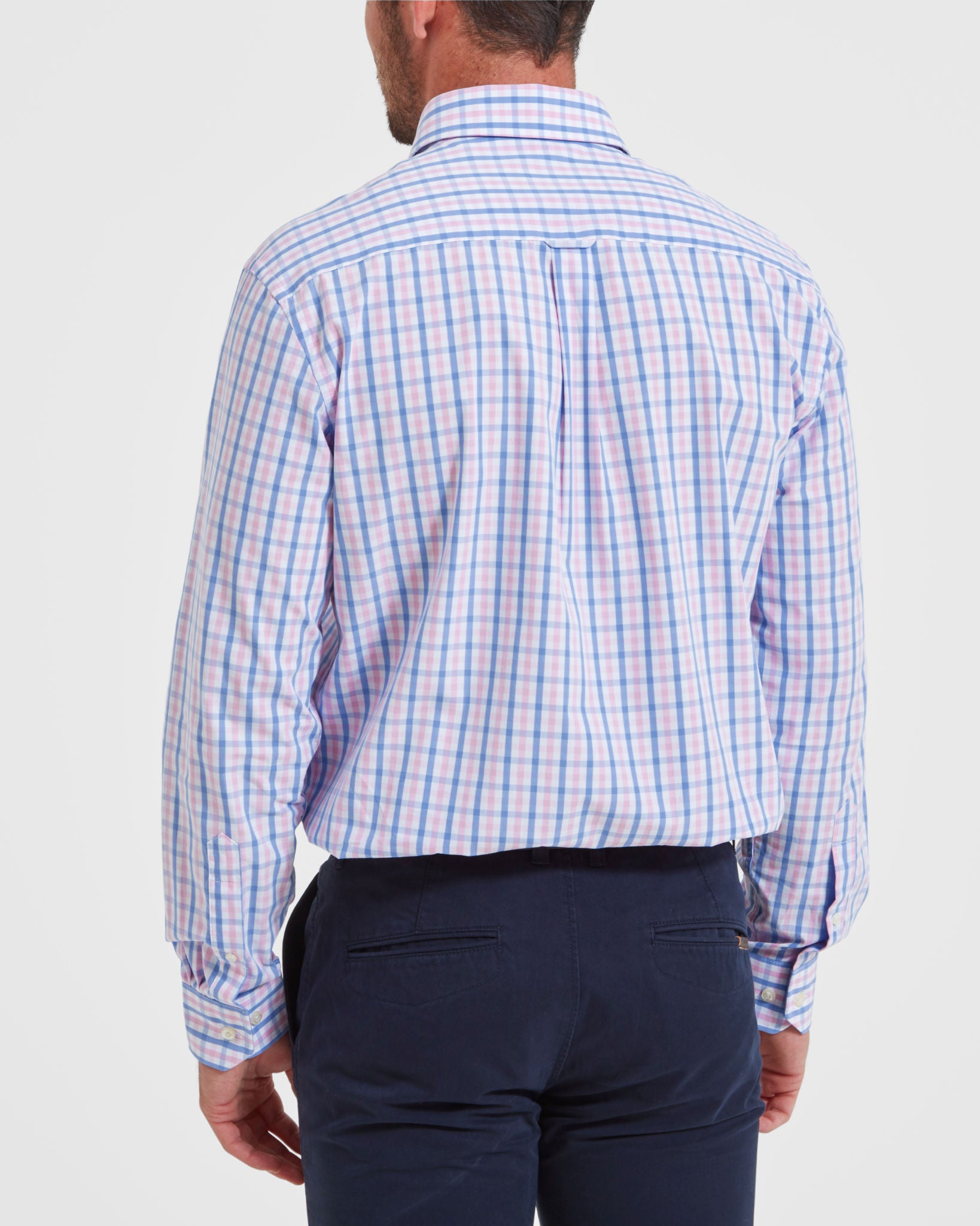 Hebden Tailored Shirt - Blue/Pink Check