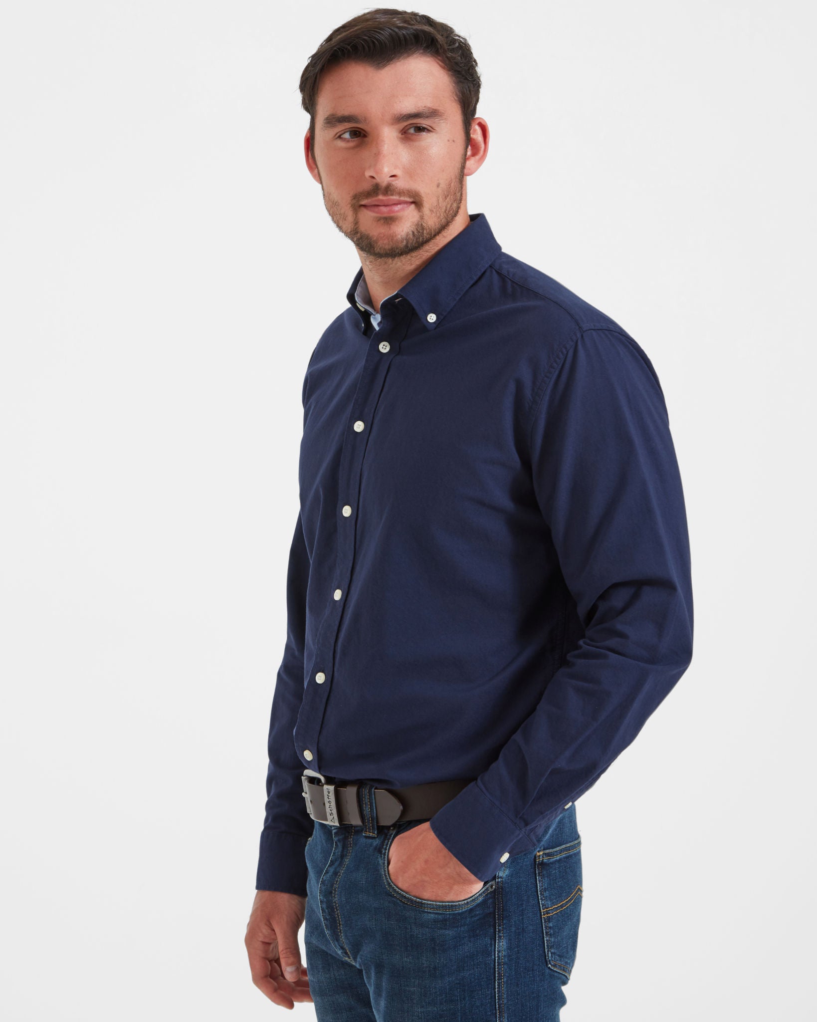 Holt Soft Oxford Tailored Shirt - Navy