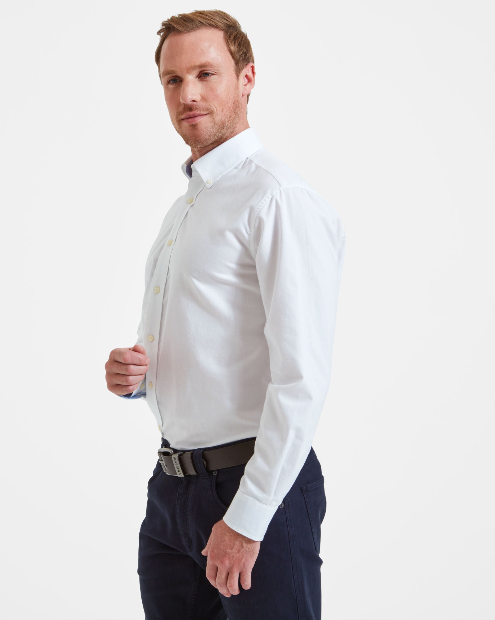 Holt Soft Oxford Tailored Shirt - White