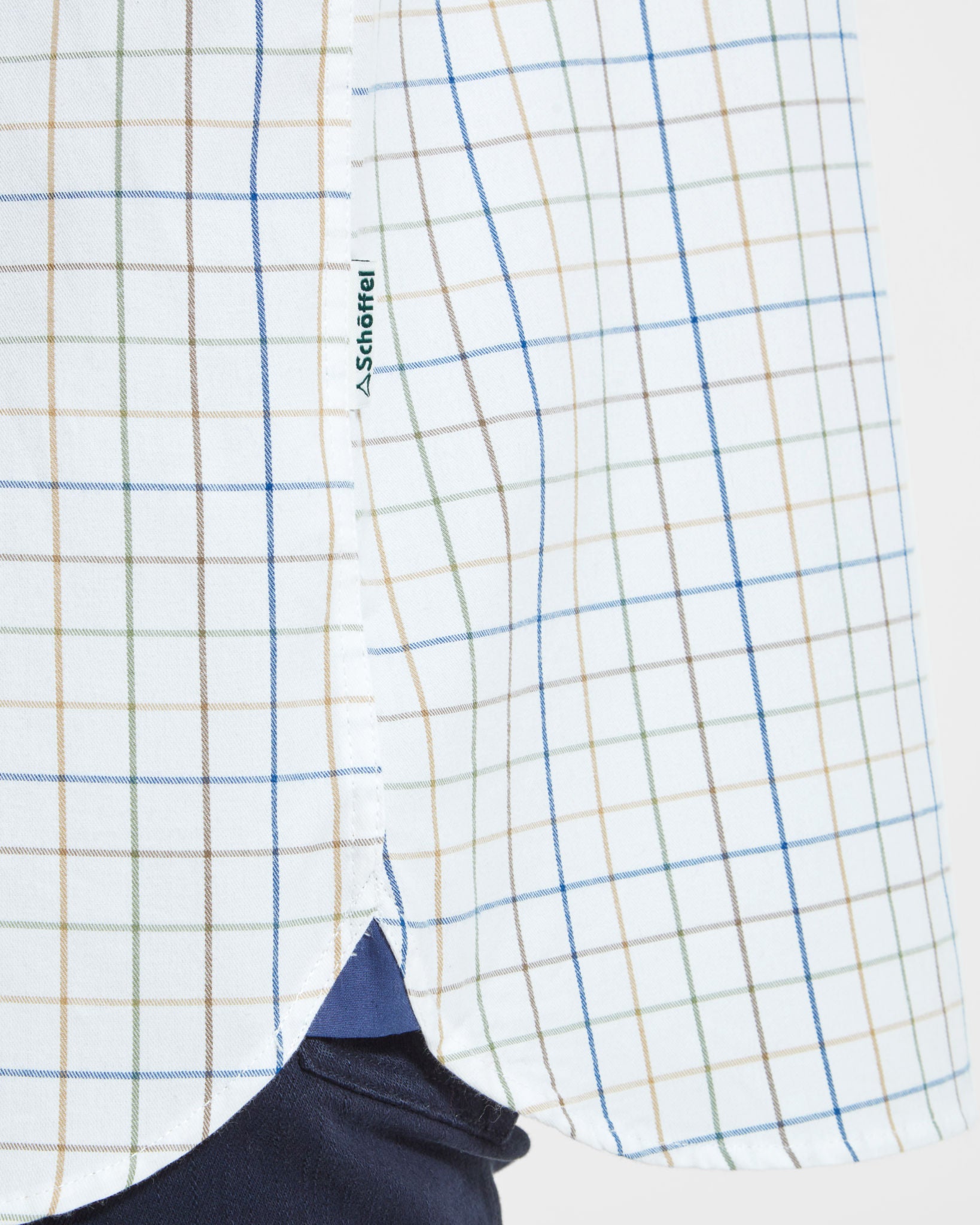 Wells Tailored Shirt - Green/Navy/Brown Check