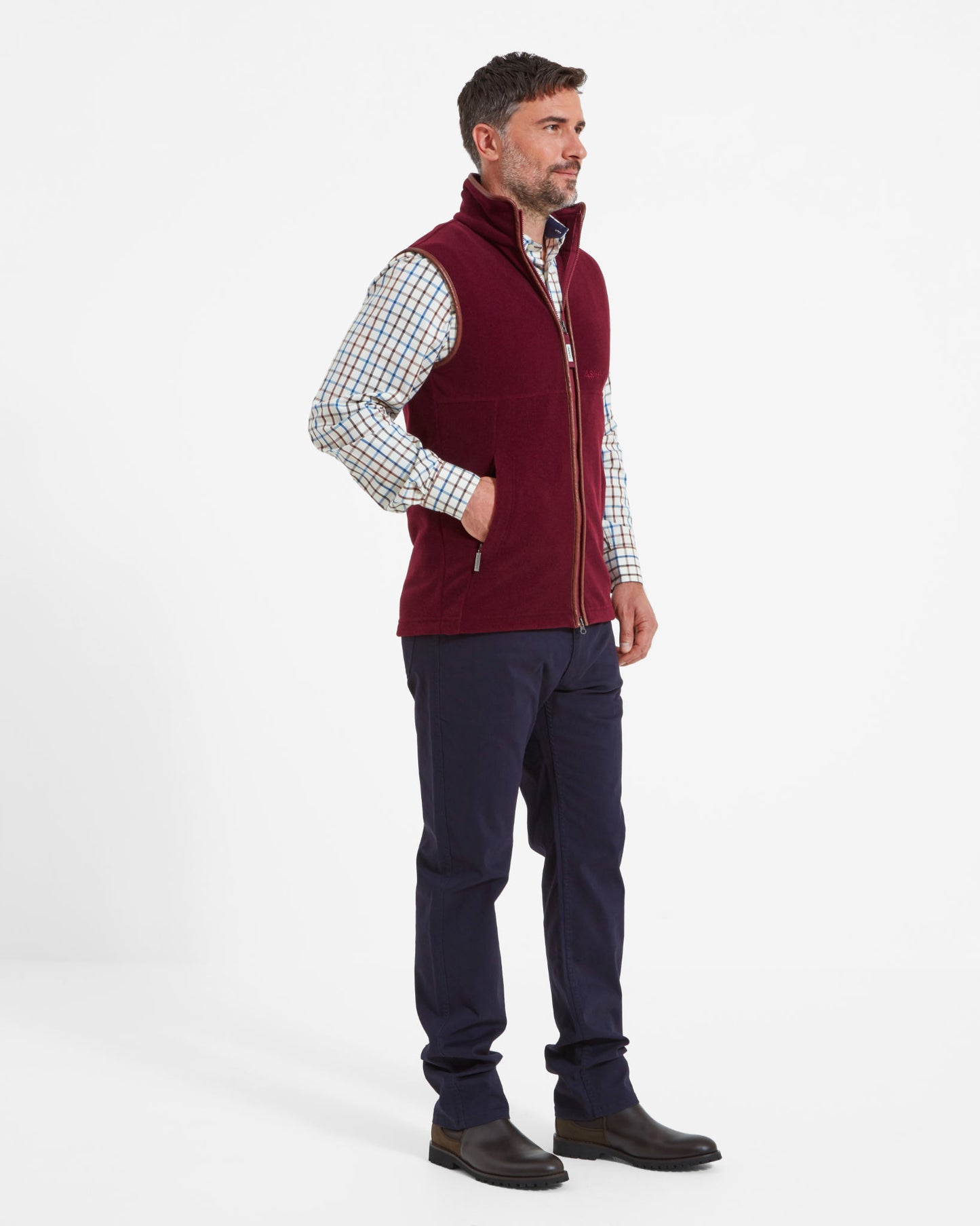 Oakham Fleece Gilet - Claret