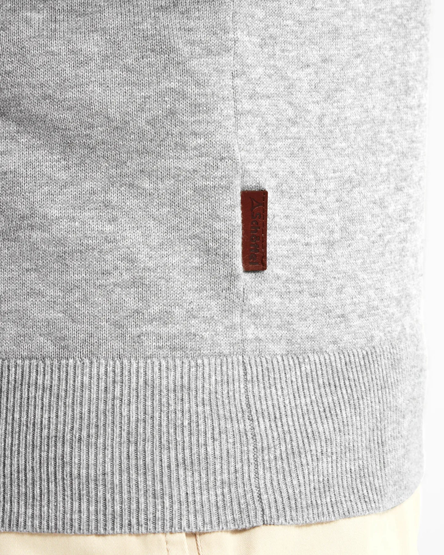 Porthmeor Pima Cotton 1/4 Zip Sweater - Grey