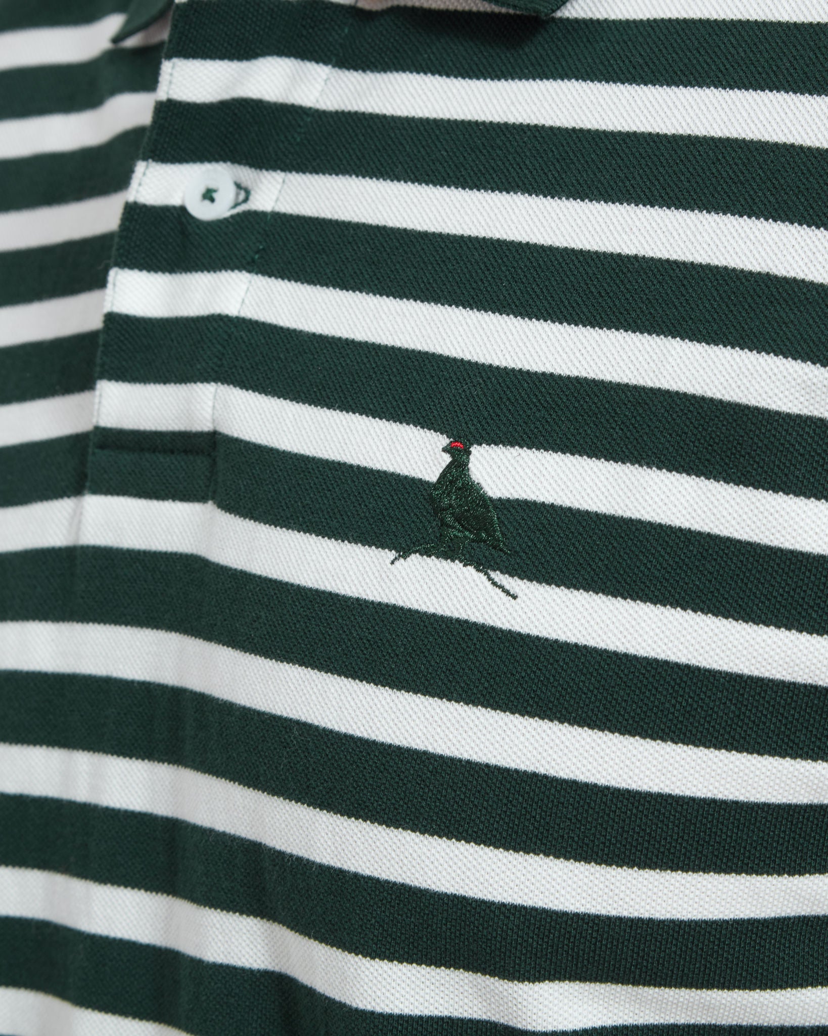 St Ives Tailored Polo - Green Stripe