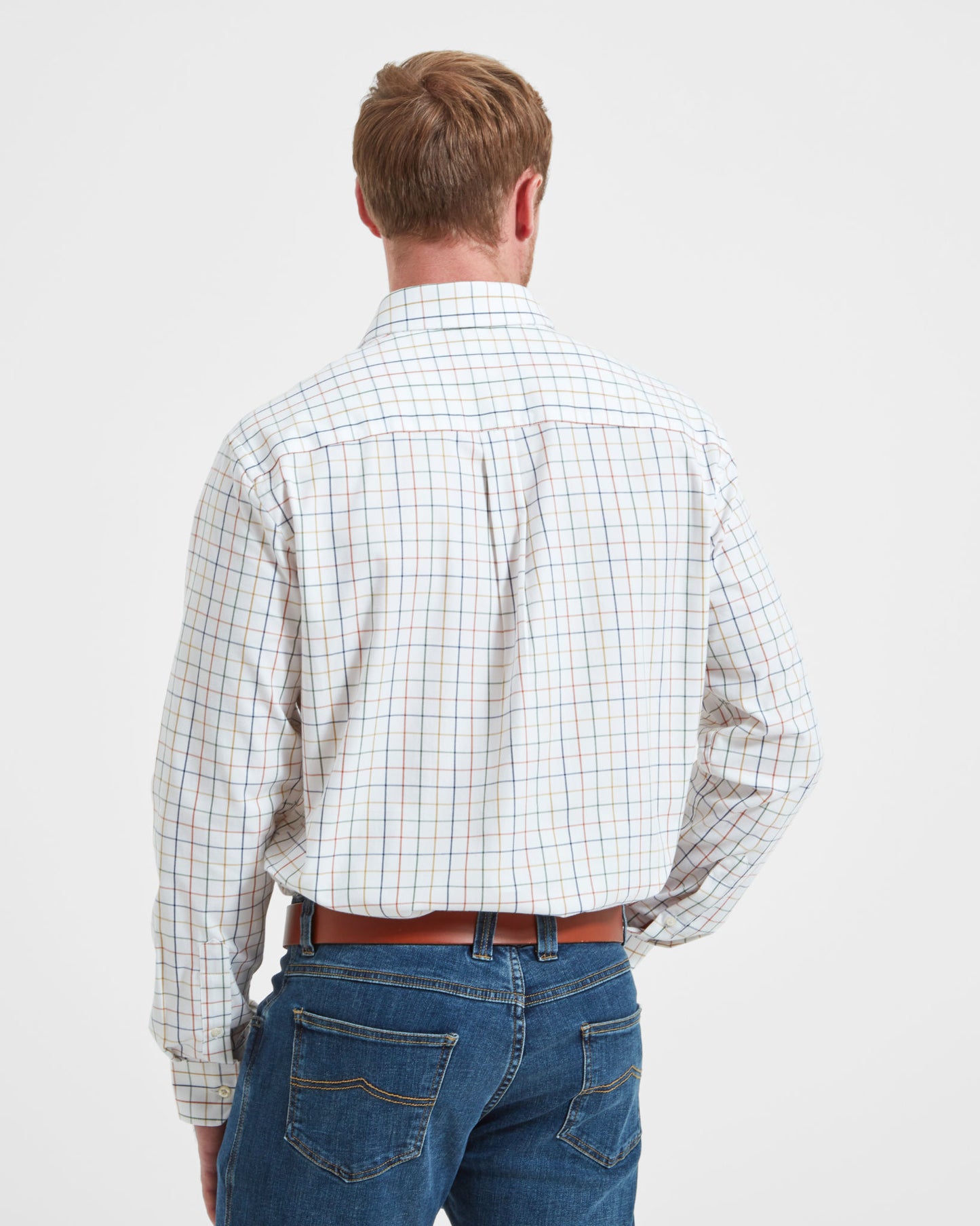 Wells Tailored Shirt - Rust/Green/Mustard Check