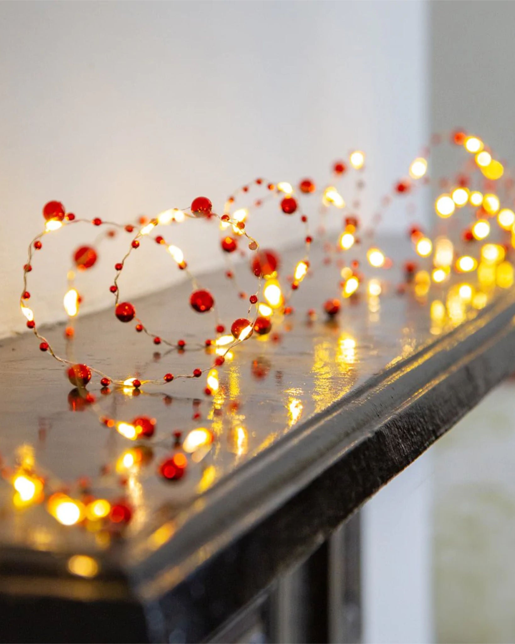 Holly Berry Bead String Lights 3m