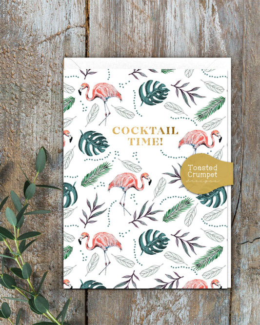 Cocktail Time (Flamingo) Card