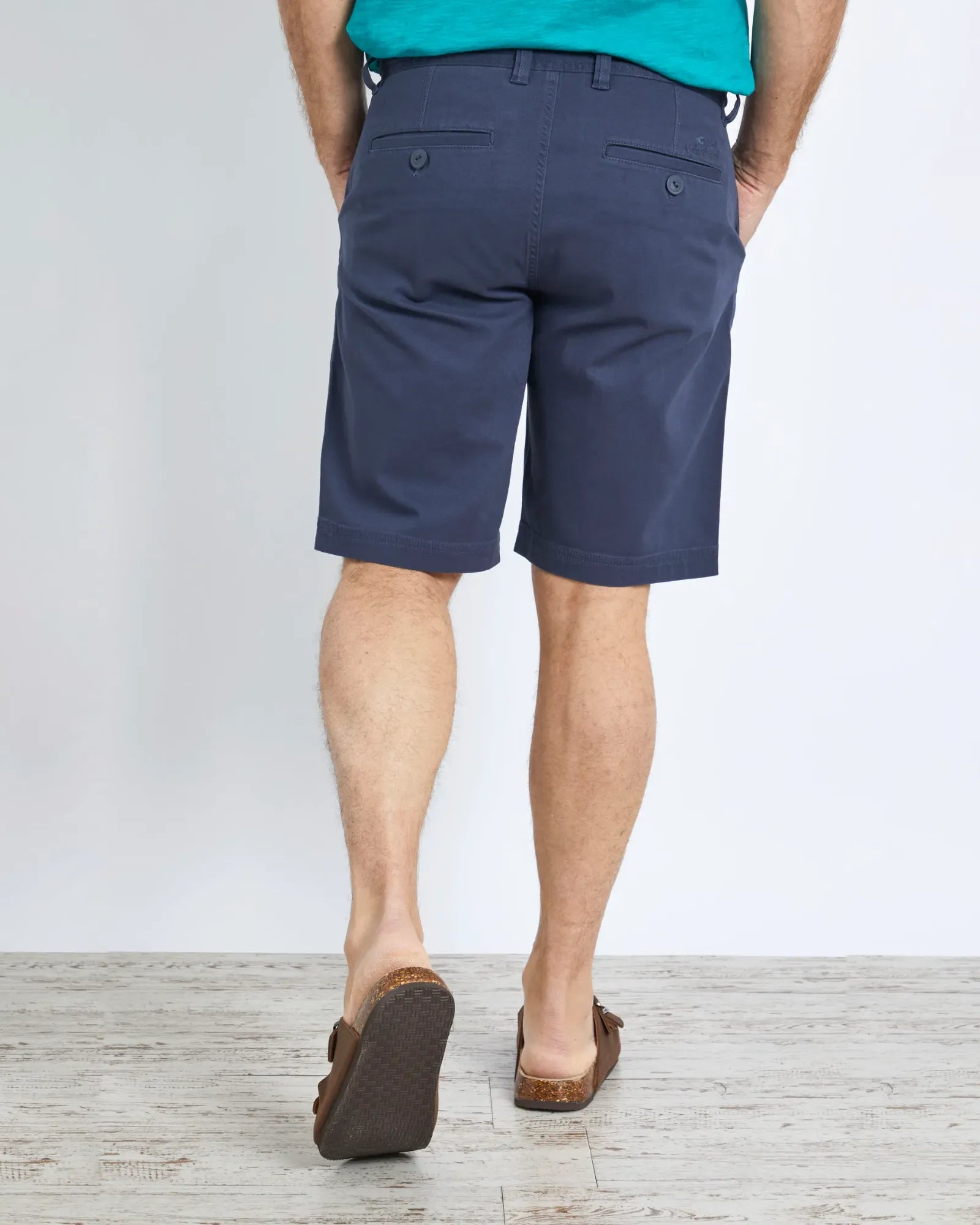 Rayburn Organic Cotton Flat Front Shorts - Navy